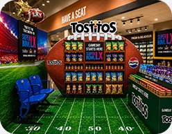Tostitos Super Bowl themed display in a Ralph’s supermarket