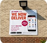 7-Eleven exterior We Now Deliver graphic