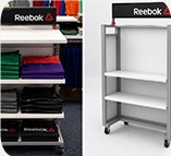 Reebok display shelving